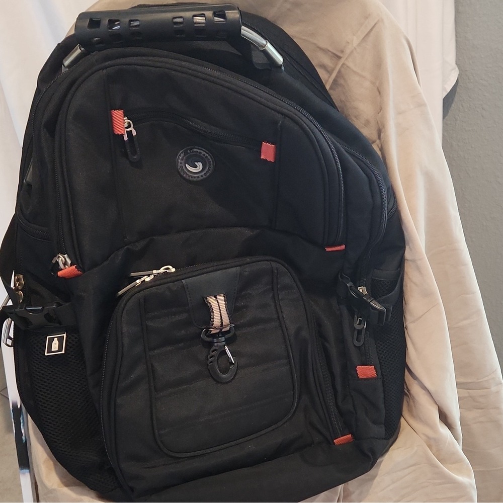 Shrradoo Padded Black Nylon Solid Laptop Backpack with Computer Compartment